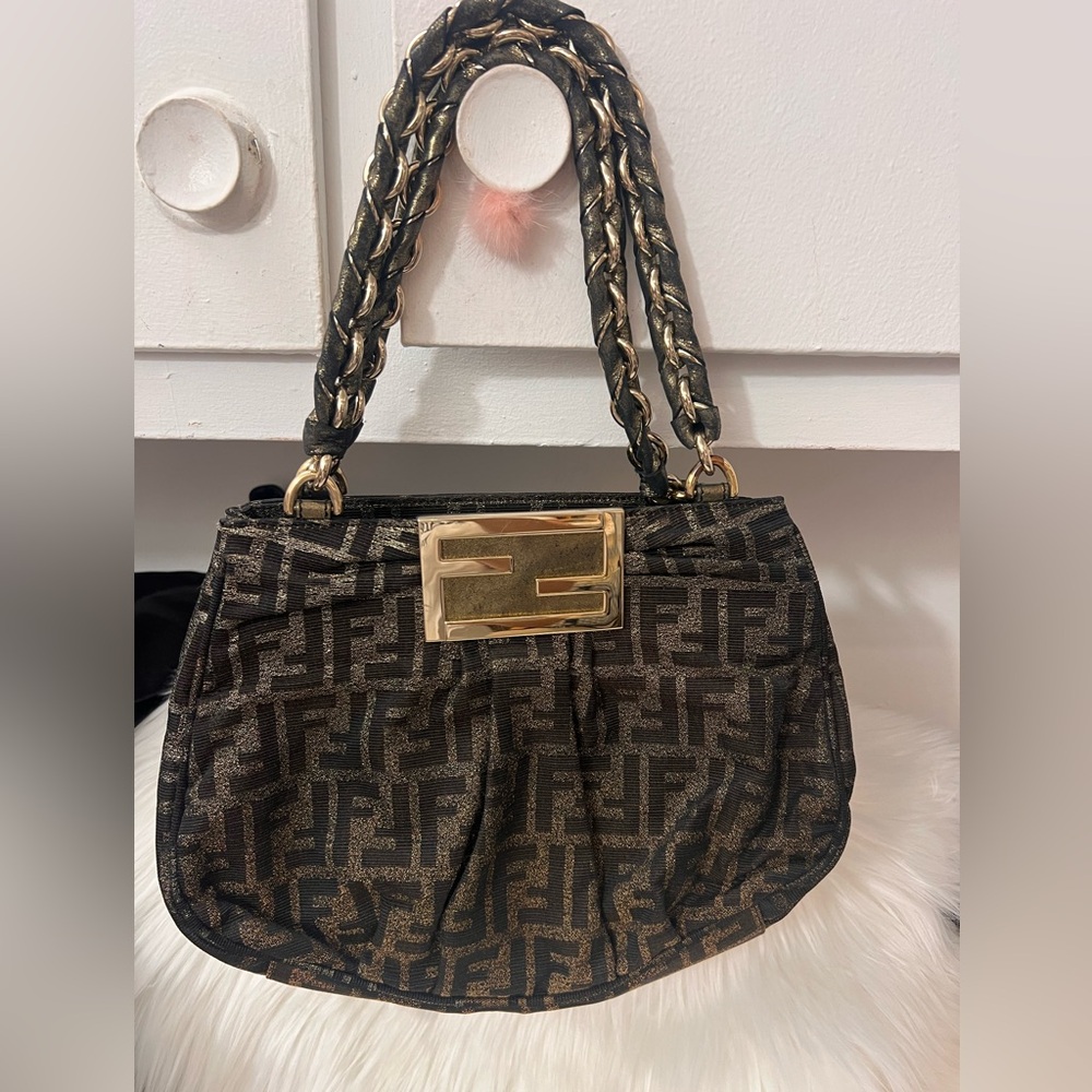Fendi Black and Gold Handbag